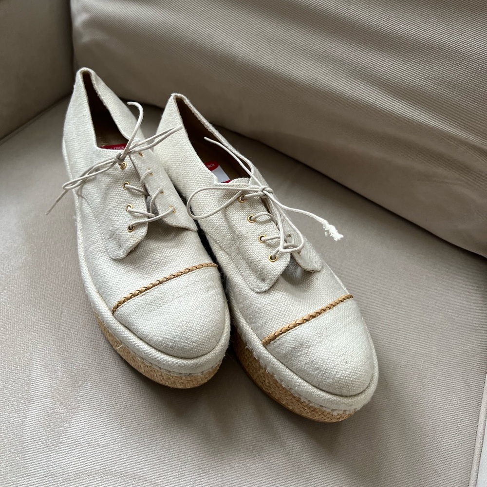 Stuart Weitzman Jute Platform Canvas Sneaker size 7.5